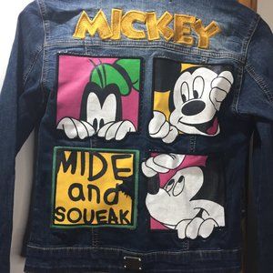 SPEEDWAY LUXURY MICKEY PATCHWORK DENIM JACKETS SIZE S